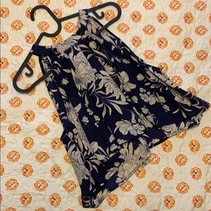 Flowered high neck blouse